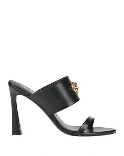 Versace Woman Sandals Black Size 9 Calfskin