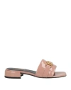 Versace Woman Sandals Blush Size 8 Leather In Pink