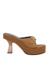 Versace Woman Sandals Bronze Size 7 Textile Fibers In Yellow