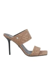 Versace Allover 95mm Jacquard Mules In Beige