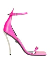 Versace 110mm Embellished Leather Sandals In Pink