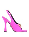 Versace Medusa Plaque Heeled Sandals In Pink
