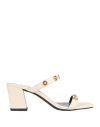 Versace Woman Sandals Ivory Size 7 Calfskin In White