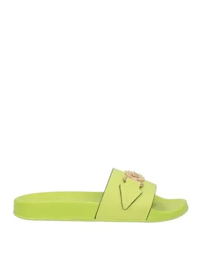 Versace Woman Sandals Acid Green Size 9 Calfskin