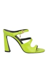 Versace Woman Sandals Lime Green Size 8 Leather In Multi