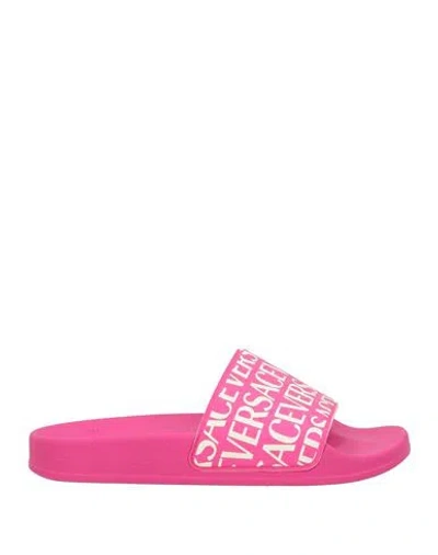 Versace Woman Sandals Magenta Size 6 Rubber In Pink