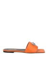 Versace Woman Sandals Orange Size 8 Calfskin