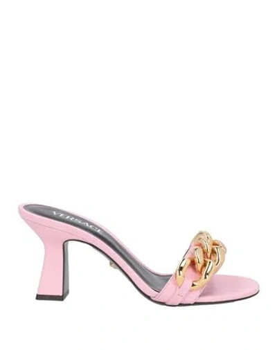 Versace Woman Sandals Pink Size 7.5 Calfskin
