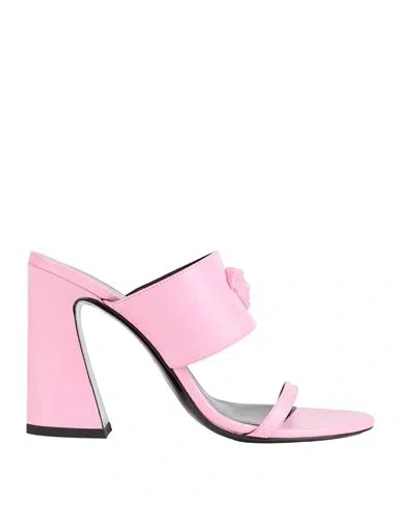 Versace Woman Sandals Pink Size 8 Calfskin