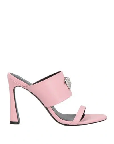 Versace Woman Sandals Pink Size 8 Leather