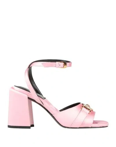 Versace Woman Sandals Pink Size 8 Textile Fibers