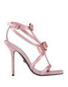 Versace Woman Sandals Pink Size 8 Textile Fibers In Pink