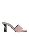 Versace Woman Sandals Pink Size 8 Textile Fibers
