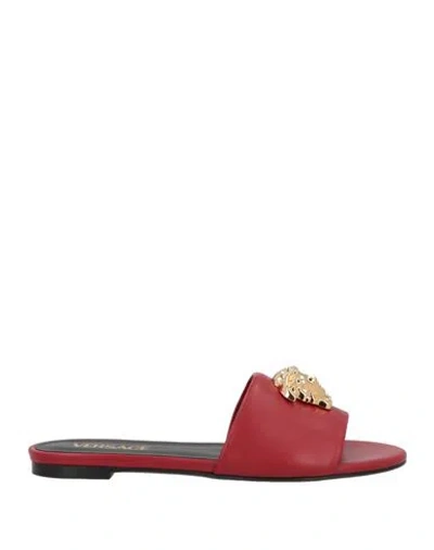Versace Woman Sandals Red Size 8 Calfskin
