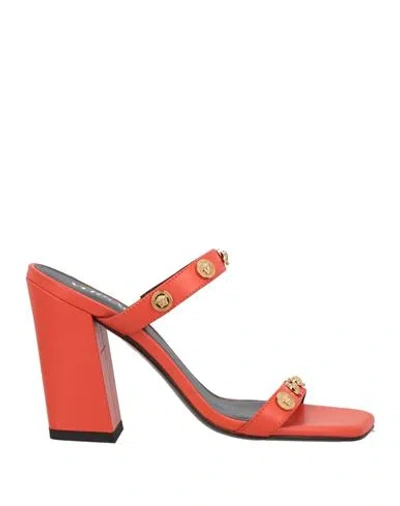 Versace Woman Sandals Red Size 8 Calfskin