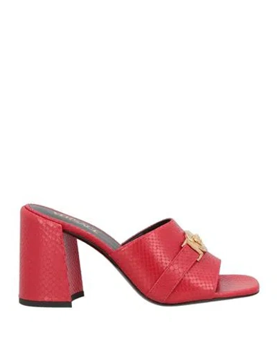 Versace Woman Sandals Red Size 8 Calfskin