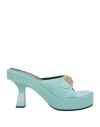 Versace Woman Sandals Sky Blue Size 9 Textile Fibers