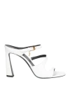 Versace Ankle-strap Leather Heel Sandal In White