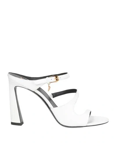 Versace Woman Sandals White Size 11 Leather