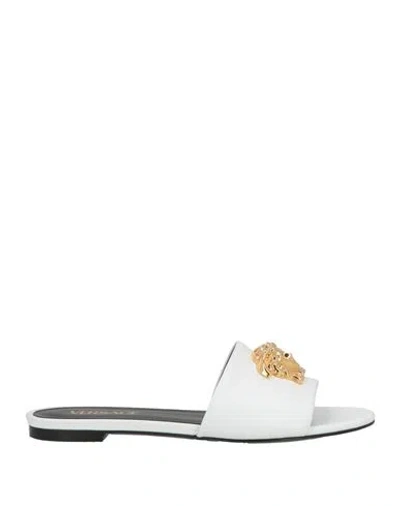 Versace Woman Sandals White Size 6 Calfskin