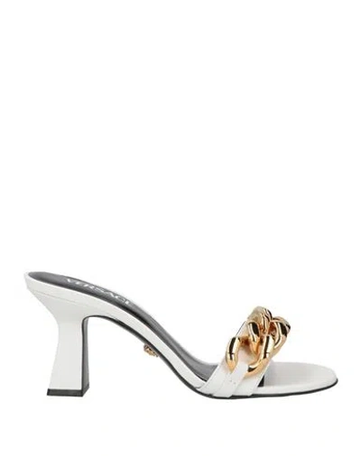 Versace Woman Sandals White Size 7 Calfskin
