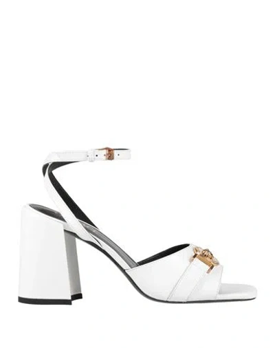 Versace Woman Sandals White Size 9 Leather