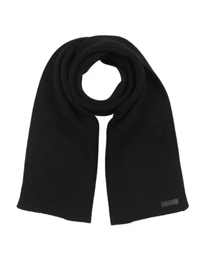 Versace Woman Scarf Black Size - Virgin Wool, Calfskin