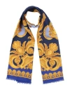 Versace Barocco Fringed Scarf In Blue
