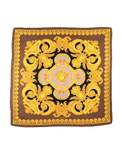 Versace Woman Scarf Light Brown Size - Silk In Sand