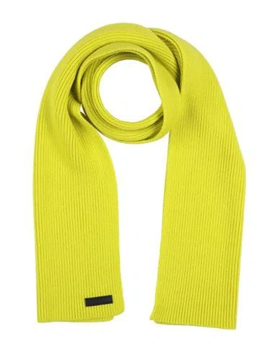 Versace Woman Scarf Lime Green Size - Virgin Wool, Calfskin