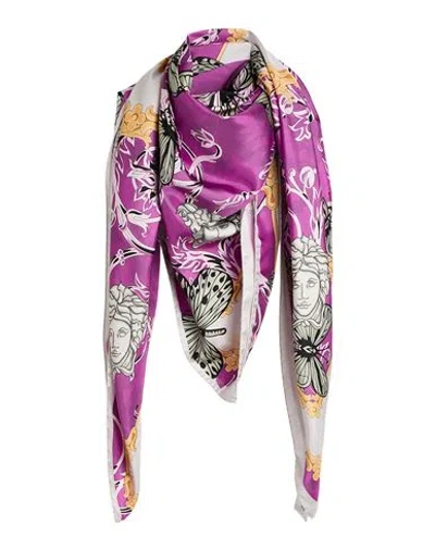 Versace Woman Scarf Mauve Size - Silk In Purple