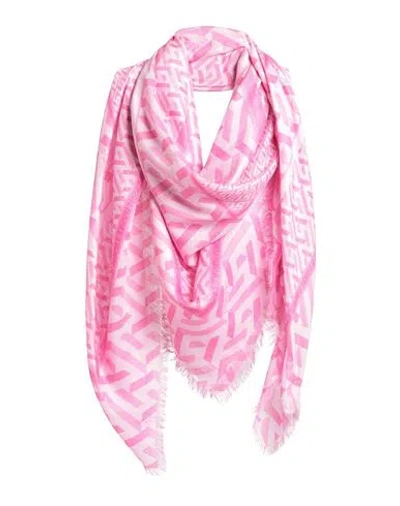 Versace Woman Scarf Pink Size - Modal, Silk In Metallic