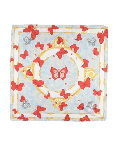 Versace Woman Scarf Sky Blue Size - Silk