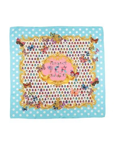 Versace Woman Scarf Sky Blue Size - Silk