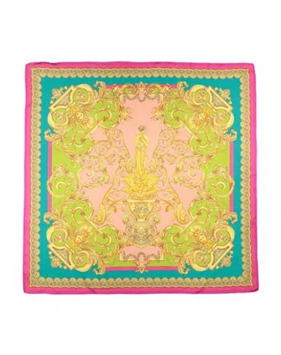 Versace Woman Scarf Turquoise Size - Silk In Blue