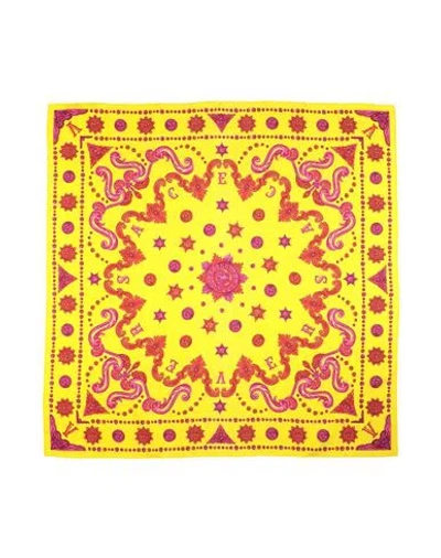 Versace Woman Scarf Yellow Size - Silk In Neutral