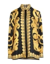 Versace Woman Shirt Black Size 10 Silk In Black