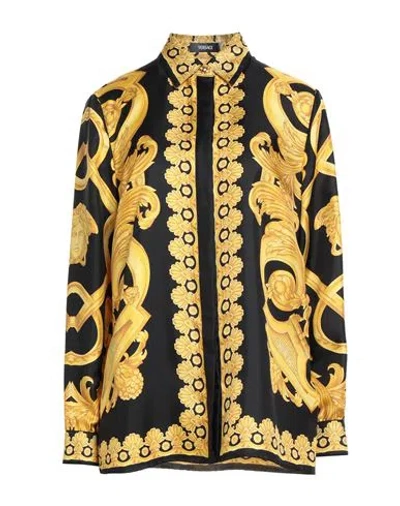 VERSACE VERSACE WOMAN SHIRT BLACK SIZE 14 SILK