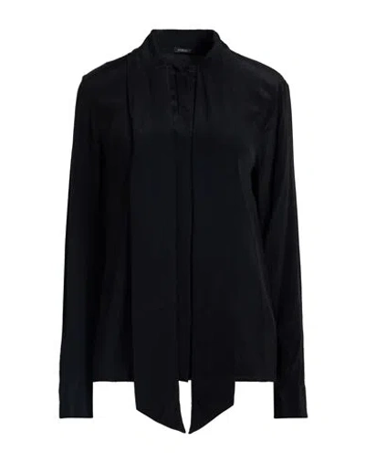 Versace Woman Shirt Black Size 4 Acetate, Silk