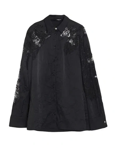 Versace Woman Shirt Black Size 4 Polyester, Viscose, Polyamide