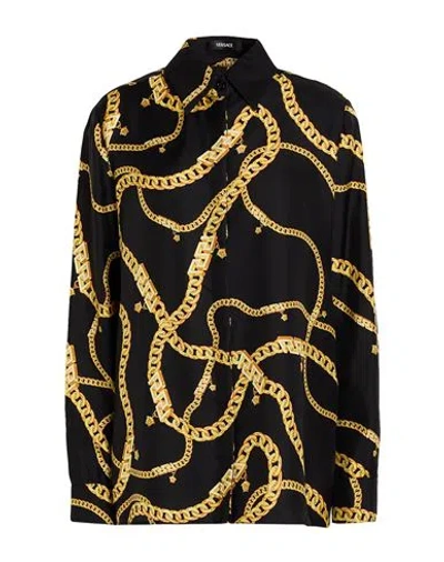 Versace Woman Shirt Black Size 6 Silk