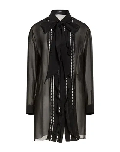 Versace Woman Shirt Black Size 6 Silk