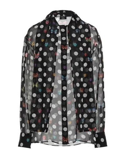 Versace Woman Shirt Black Size 6 Silk