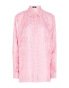 Versace Woman Shirt Pink Size 10 Silk In Pink
