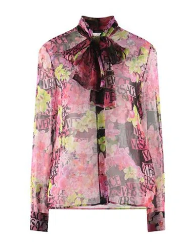 Versace Woman Shirt Pink Size 2 Silk