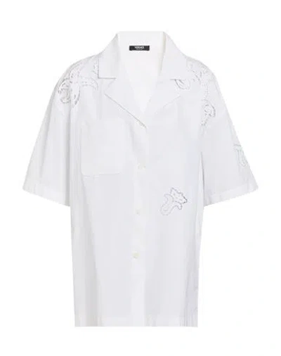 Versace Woman Shirt White Size 6 Cotton, Polyester