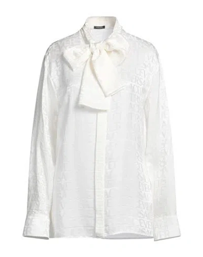 Versace Woman Shirt White Size 8 Viscose, Silk