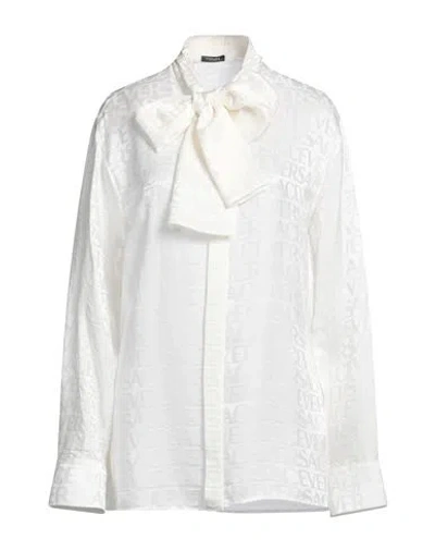 Versace Woman Shirt White Size 6 Viscose, Silk
