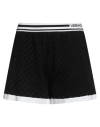 Versace Woman Shorts & Bermuda Shorts Black Size 12 Cotton, Viscose In Black