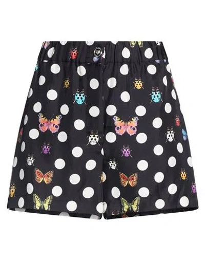 Versace Woman Shorts & Bermuda Shorts Black Size 6 Silk